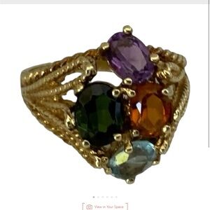 Elegant Gold Multi-Stone Ring